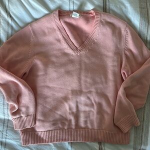 Beautiful bright vintage Pink V-Neck Sweater